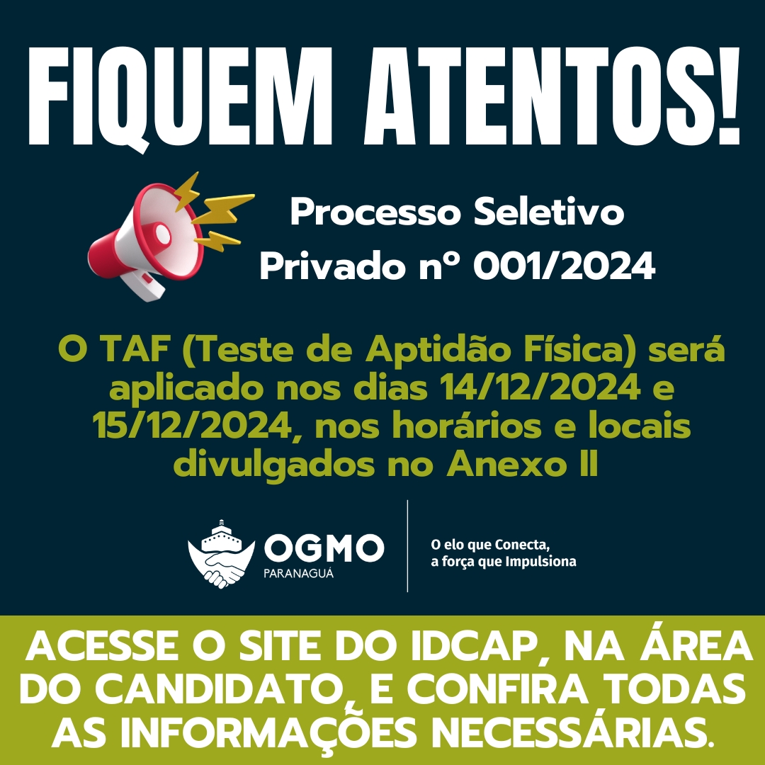 O dia do TAF (Teste de Aptidão Física), está chegando! 